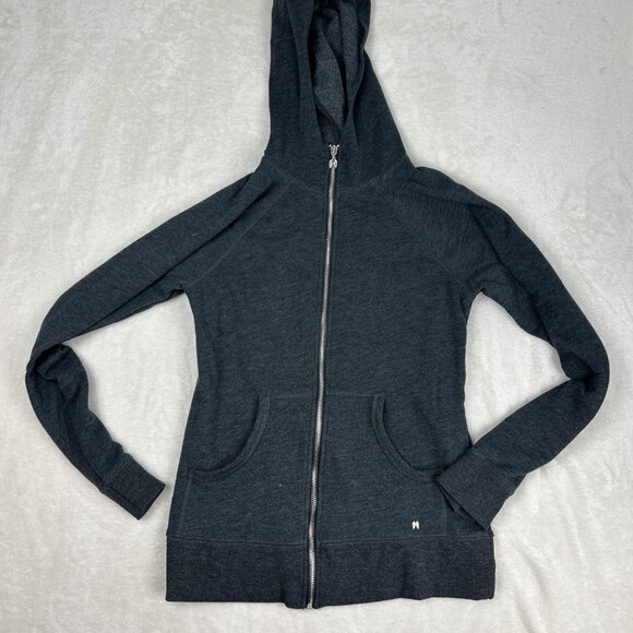 Victoria's Secret Womens Hoodie Size Sm Gray Full Zip Heart Sequin Long Sleeve - Picture 3 of 8